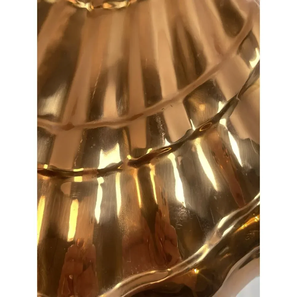 Vintage Copper Shell Mold Or Wall Decor 12” Tin Lined - Has Wall Hanging Hook